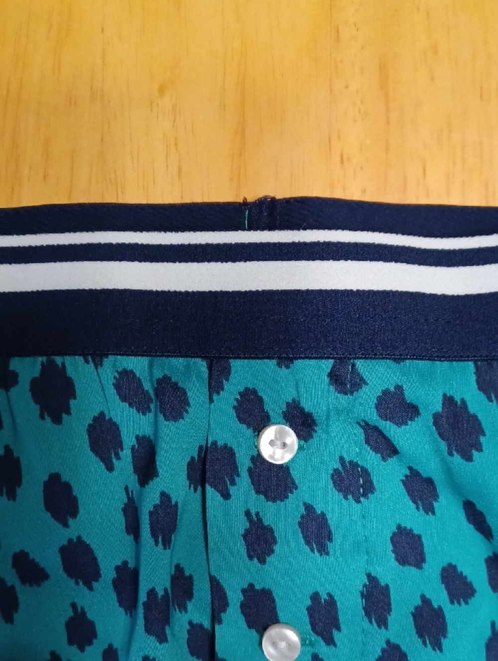 aerie Teal Printed Sleep Shorts with Navy Waistband Size Large - Picture 5 of 8